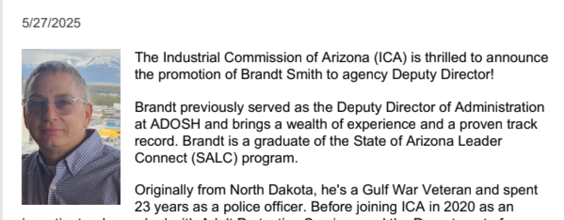 ICA Announces Brandt Smith New Agency Deputy Director